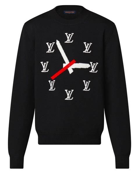 louis vuitton clock intarsia pullover.